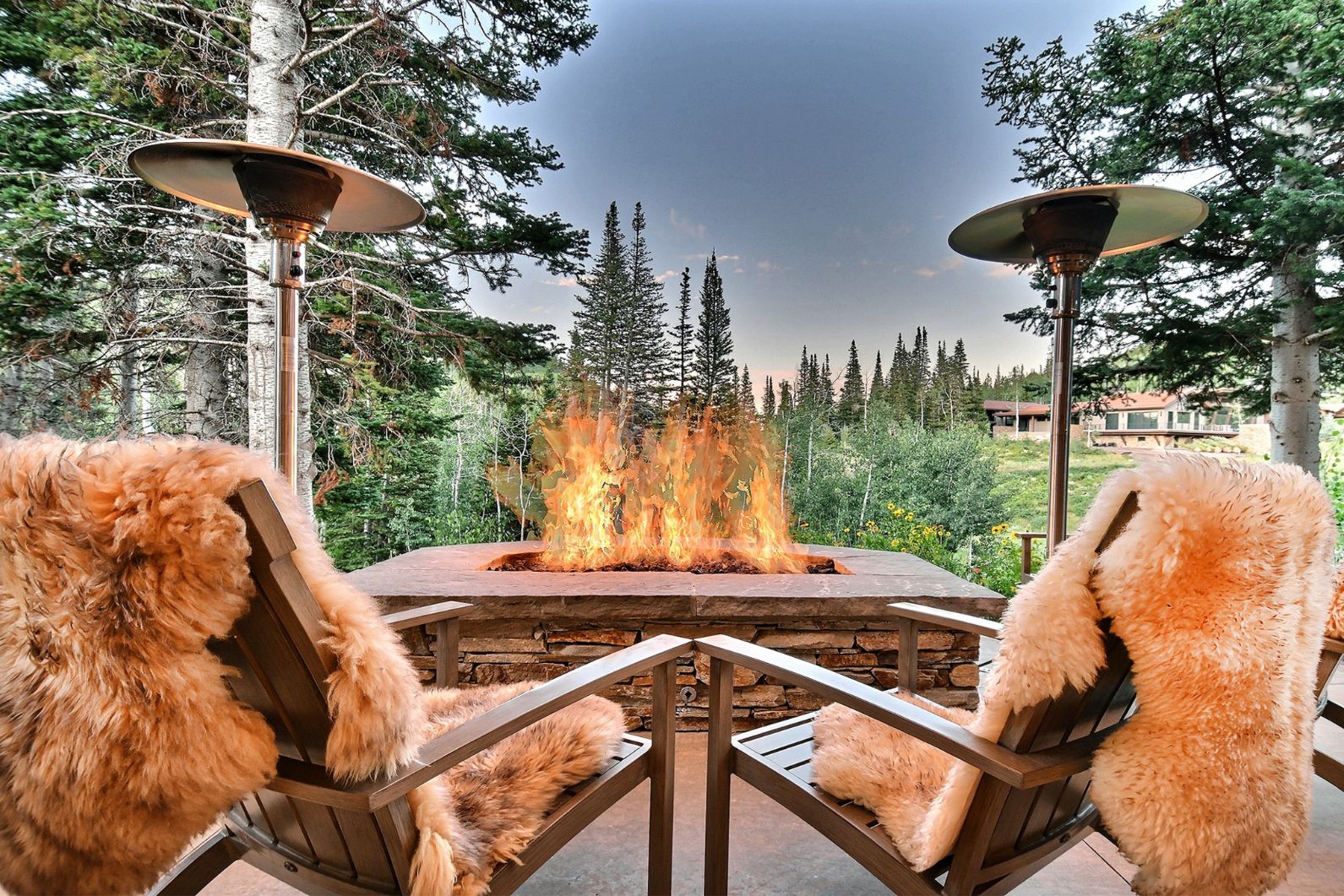 Relax around the Fire at Paradise - one of our Luxury Park City Vacation Rentals